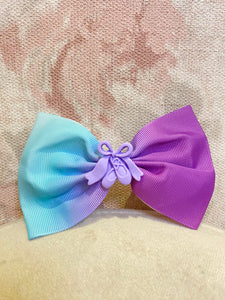 Blue Purple Ombre Bow with Ballet Shoes