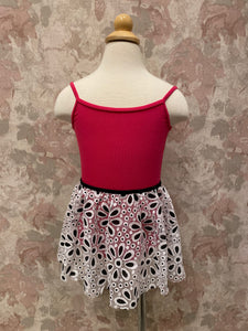 Girls Black/White Daisy Pull on Skirt