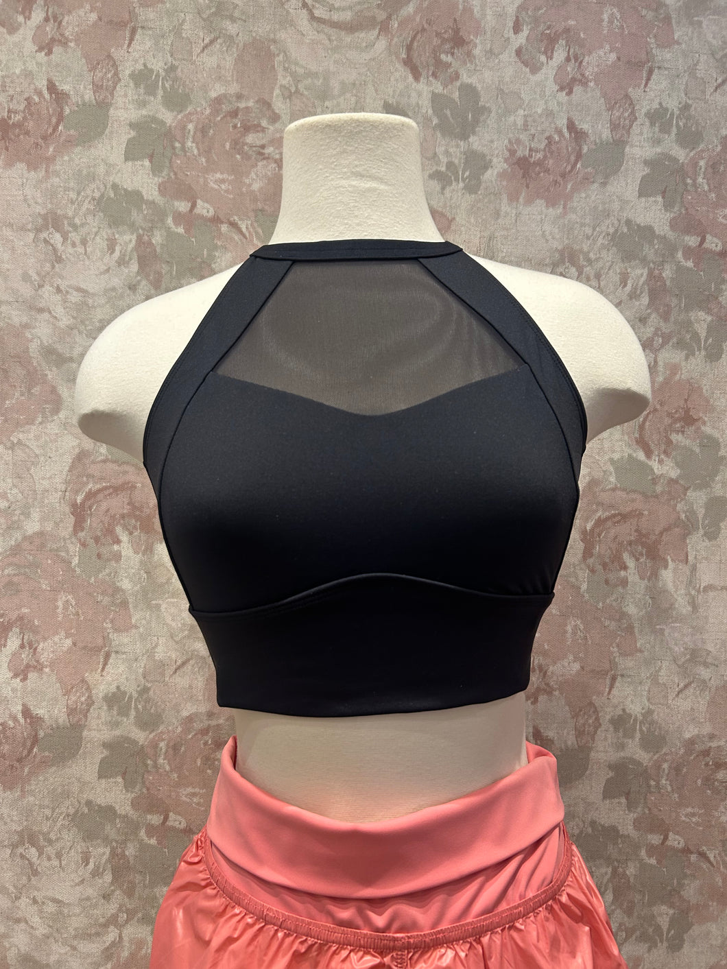 Womens Maria Black High Neck Crop Top