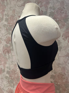 Womens Maria Black High Neck Crop Top