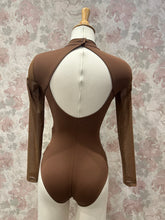 Load image into Gallery viewer, Womens Emery Mocha Mock Neck Long Sleeve Leotard
