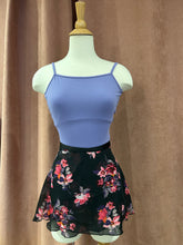 Load image into Gallery viewer, Ladies 12" Black Floral Chiffon Wrap On Skirt
