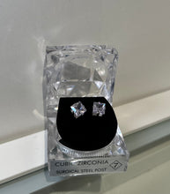 Load image into Gallery viewer, Square CZ Post Earrings
