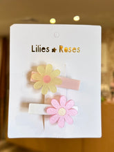 Load image into Gallery viewer, Daisy Pink &amp; Yellow Hair Clips
