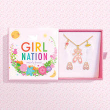 Load image into Gallery viewer, Charming Whimsy Necklace and Earring Gift Set- Ballet Shoes
