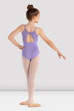 Load image into Gallery viewer, Girls Olivea Lilac Open Back Leotard
