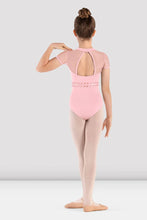 Load image into Gallery viewer, Girls Pink Meghan Cap Sleeve Leotard
