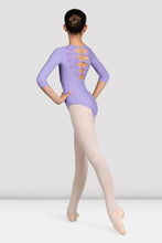 Load image into Gallery viewer, Girls Glow Girl 3/4 Lilac Sleeve Leotard
