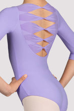 Load image into Gallery viewer, Girls Glow Girl 3/4 Lilac Sleeve Leotard
