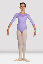 Load image into Gallery viewer, Girls Glow Girl 3/4 Lilac Sleeve Leotard
