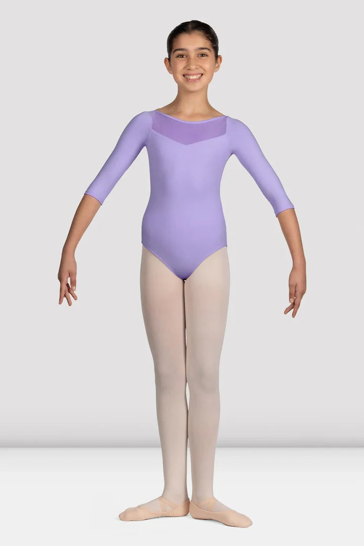 Girls Glow Girl 3/4 Lilac Sleeve Leotard