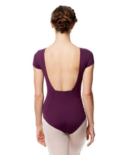 Load image into Gallery viewer, Womens Octavia Black Microfiber Full Lining Short Sleeve Leotard
