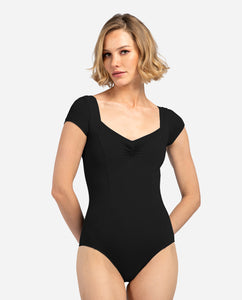 Womens Manon Black Short Sleeve Leotard