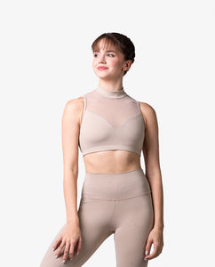Womens Sophie LULLI Mock Neck Top -Dark Sand
