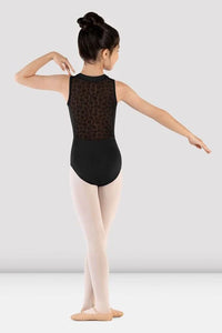 Girls Black Majesty Zip Front Leotard