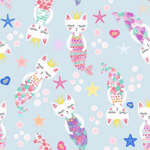 Load image into Gallery viewer, Girls Mermaid Cats High Waisted Shorts
