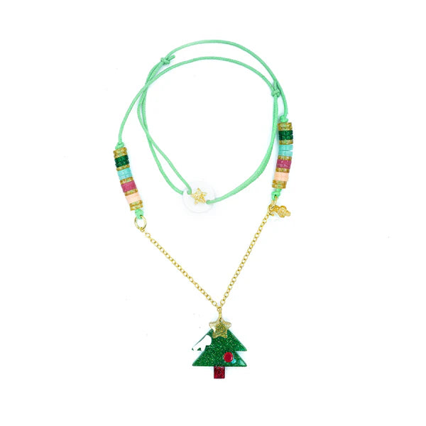 Tree Christmas Green Necklace