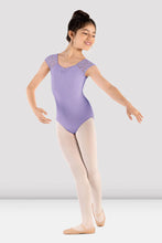 Load image into Gallery viewer, Girls Lilac Majesty Cap Sleeve Leotard
