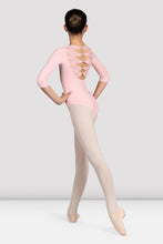 Load image into Gallery viewer, Girls Mirella Glow Girl 3/4 Pink Sleeve Leotard
