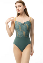 Load image into Gallery viewer, Adult Emma Pinch Front Camisole Green Leotard
