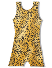 Load image into Gallery viewer, Girls Gold Shimmer Cheetah Playsuit
