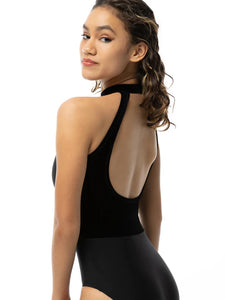 Adult Black Stardust High Neck Leotard