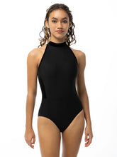 Load image into Gallery viewer, Adult Black Stardust High Neck Leotard
