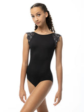 Load image into Gallery viewer, Adult Stormy Black Flutter Sleeve Leotard
