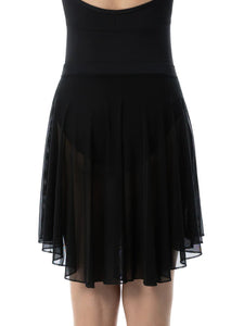 Adult Stormy Black Midi Length High Low Skirt