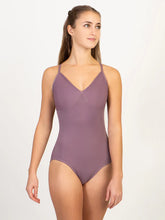 Load image into Gallery viewer, Adult Purple Balletcore Ribbed V Front Camisole Leotard
