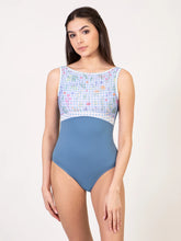 Load image into Gallery viewer, Adult Blue Garden Empire Bateau Neck Leotard
