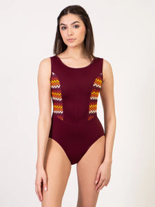 Adult Woodstock Garnet Scoop Front Tank Leotard