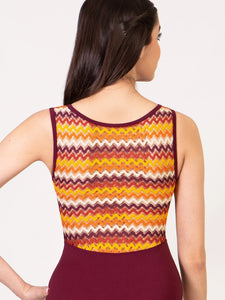 Adult Woodstock Garnet Scoop Front Tank Leotard