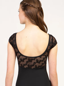 Adult Daisy Chain Empire Sweetheart Black Cap Sleeve Leotard