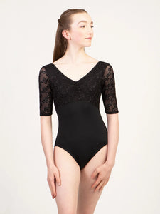 Adult Daisy Chain Pinch Front Half Sleeve Leotard