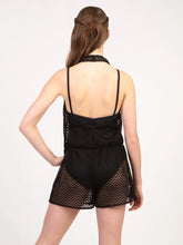 Load image into Gallery viewer, Adult Woodstock Black Knit Halter Romper
