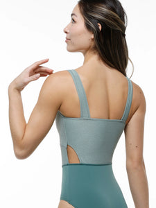 Adult Green Aspen Square Neck Tank Leotard