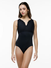 Load image into Gallery viewer, Adult Aspen Black Zip Front Tank Leotard

