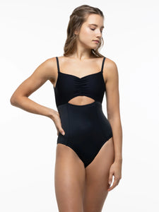 Adult Aspen Black Pinch Front Camisole Leotard
