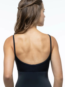 Adult Aspen Black Pinch Front Camisole Leotard