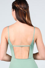 Load image into Gallery viewer, Adult Sage Parisian Macaron V Neck Tank Leotard
