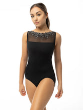 Load image into Gallery viewer, Child Daphne Bateau Neck Black Leotard
