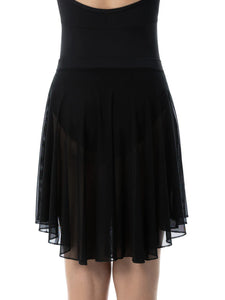 Ladies Daphne Midi Length High Low Black Skirt