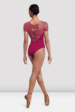 Load image into Gallery viewer, Ladies Anna Magenta Cap Sleeve Leotard
