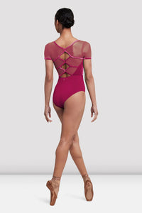 Ladies Anna Magenta Cap Sleeve Leotard