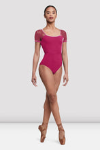 Load image into Gallery viewer, Ladies Anna Magenta Cap Sleeve Leotard
