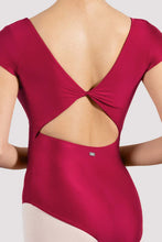 Load image into Gallery viewer, Ladies Mirella Raspberry Glow Cap Sleeve Leotard
