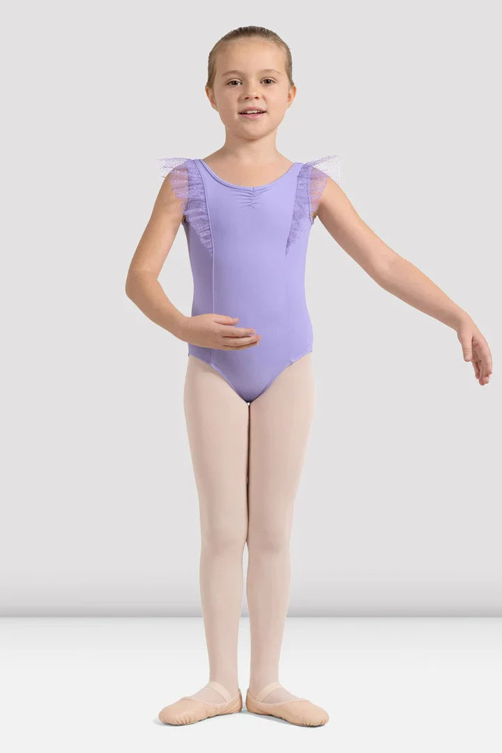 Girls Mirella Lilac Miami V Frill Tank Leotard