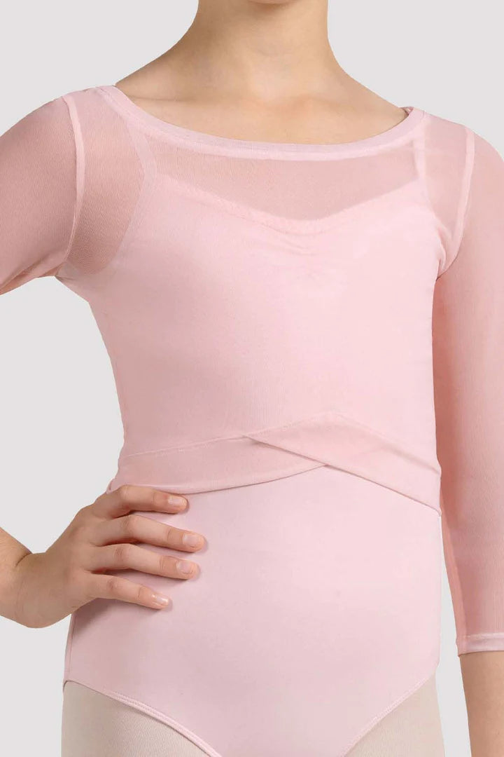 Girls Mirella Pink Miami 3/4 Sleeve Mesh Top