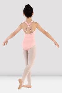Girls Pink Majesty Cross Back Leotard